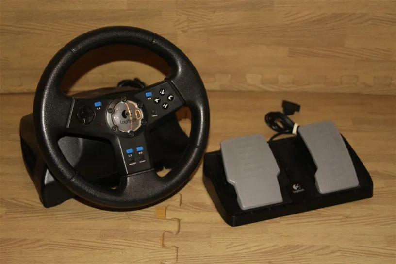 logitech rally vibration feedback wheel designed f. PS2 Logitech Rally Vibration Feedback Wheel