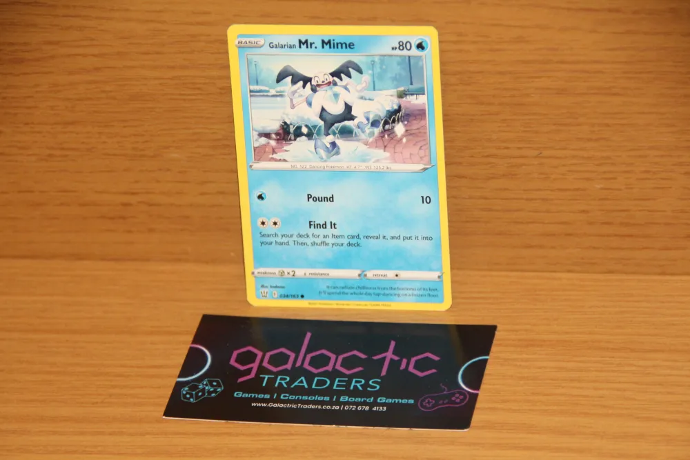 pokemon galarian mr. mime 034-163 tcg card. Pokemon Galarian Mr. Mime 034-163 TCG Card
